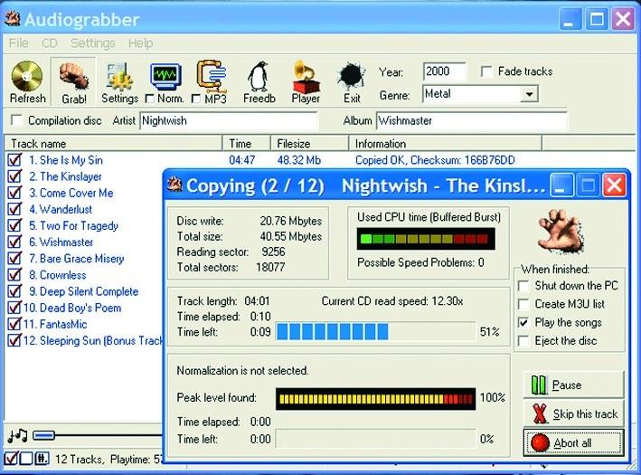 Audiograbber способен быстро распознать диск и в случае необходимости обратиться к онлайн-базе за недостающей информацией