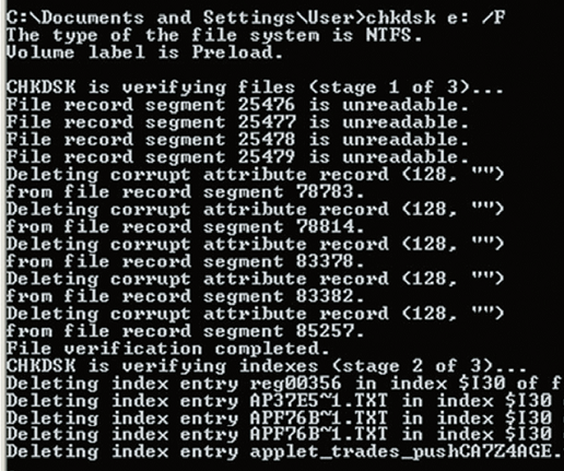 Проверка файловой системы. Команда «chkdsk» позволит проверить и восстановить файловую систему вашего жесткого диска