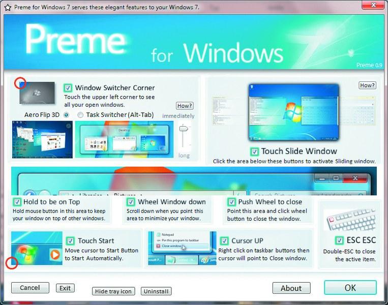 Preme улучшит Рабочий стол Windows 7 — просто выберите необходимую функцию