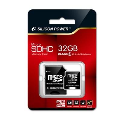 Silicon Power microSDHC объемом 32GB