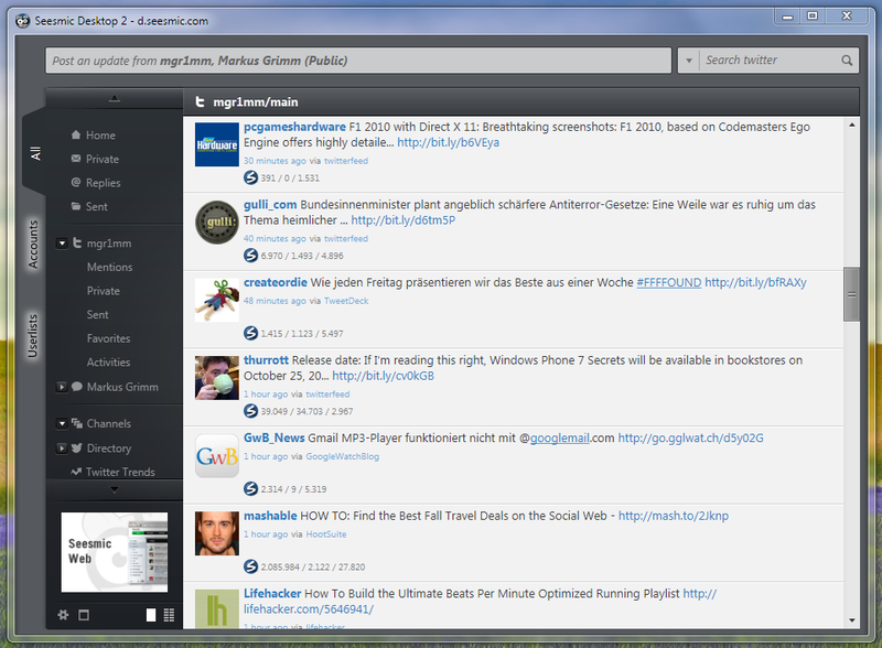 Seesmic Desktop 2 собирает Twitter, Facebook и другие социальные сети в одном месте