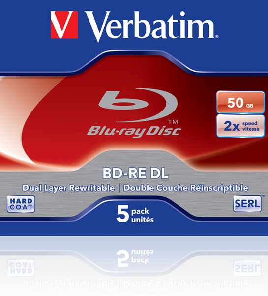 Двухслойные перезаписываемые диски BD-RE DL 2х емкостью 50 ГБ
