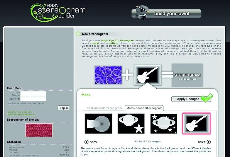 Онлайн-сервис Easystereogrambuilder совершенно бесплатно генерирует увлекательные головоломки-стереограммы