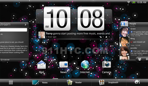 Так выглядит Android 3.0.1 с интерфейсом HTC Sense в новом планшете Puccini