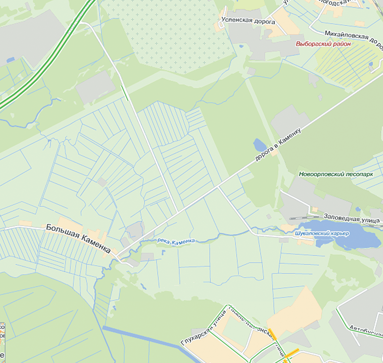 На этом участке «Яндекс.Карт» отсутствует обозначение нового проспекта, построенного и открытого около года назад