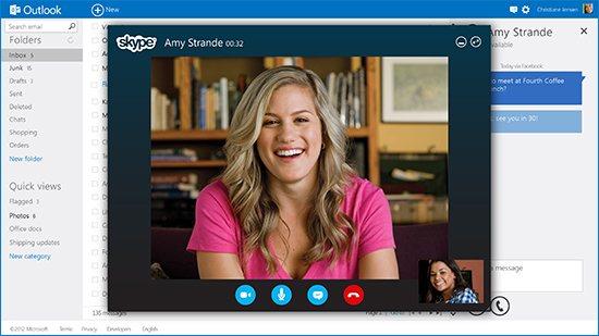 Недалекое будущее Outlook.com: Интеграция со Skype 