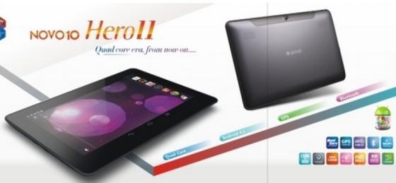 Планшеты Ainol Novo10 Hero II обладают 10-дюймовыми дисплеями и функционируют под управлением Андроид Jelly Bean
