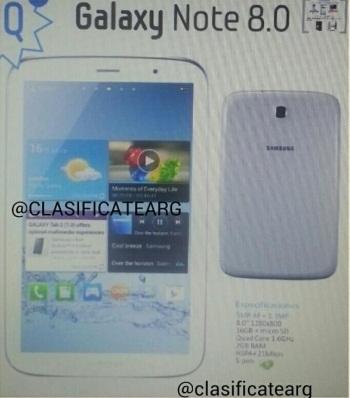 Новый планшет Samsung Galaxy Note 8.0 будет представлен на MWC 2013
