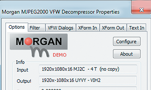 Коммерческий кодек MJPEG2000 позволяет кодировать видео без потерь в качестве, обеспечивая высокую степень сжатия