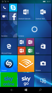 Интерфейс Windows 10 Mobile