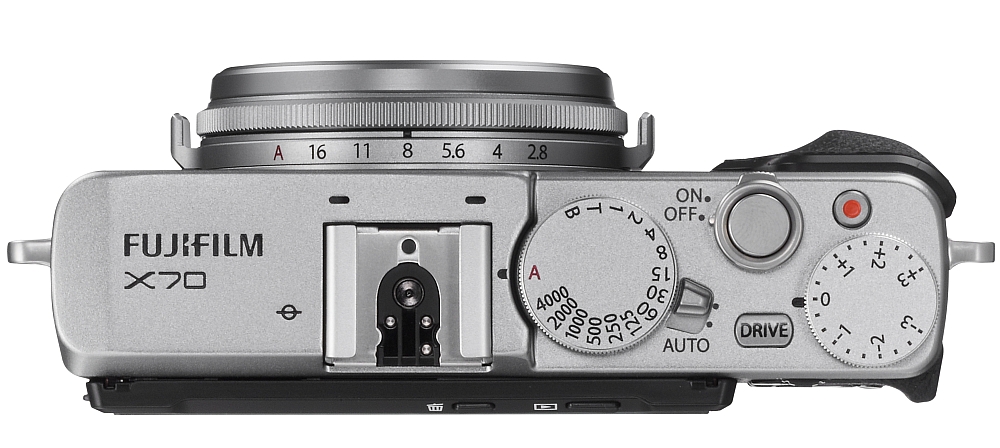Fujifilm X70: Удобная настройка экспокоррекции охватывает плюс/минус три ступени экспозиции.