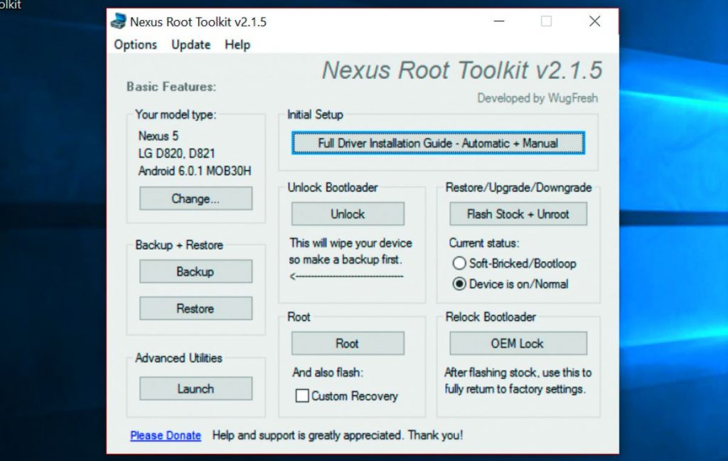 Утилита Nexus Root Toolkit отлично подготовит ваше устройство Nexus к установке кастомной прошивки