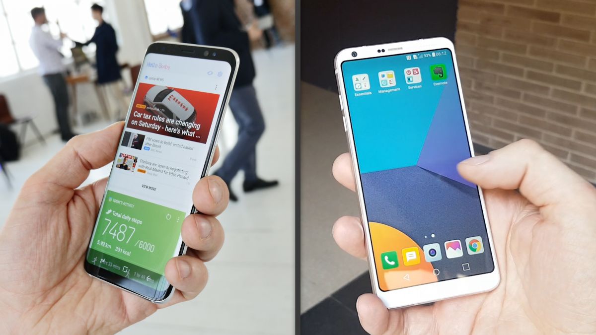 Samsung Galaxy S8 и LG G6: оба смартфона, несмотря на гигантские экраны, в руке лежат хорошо.