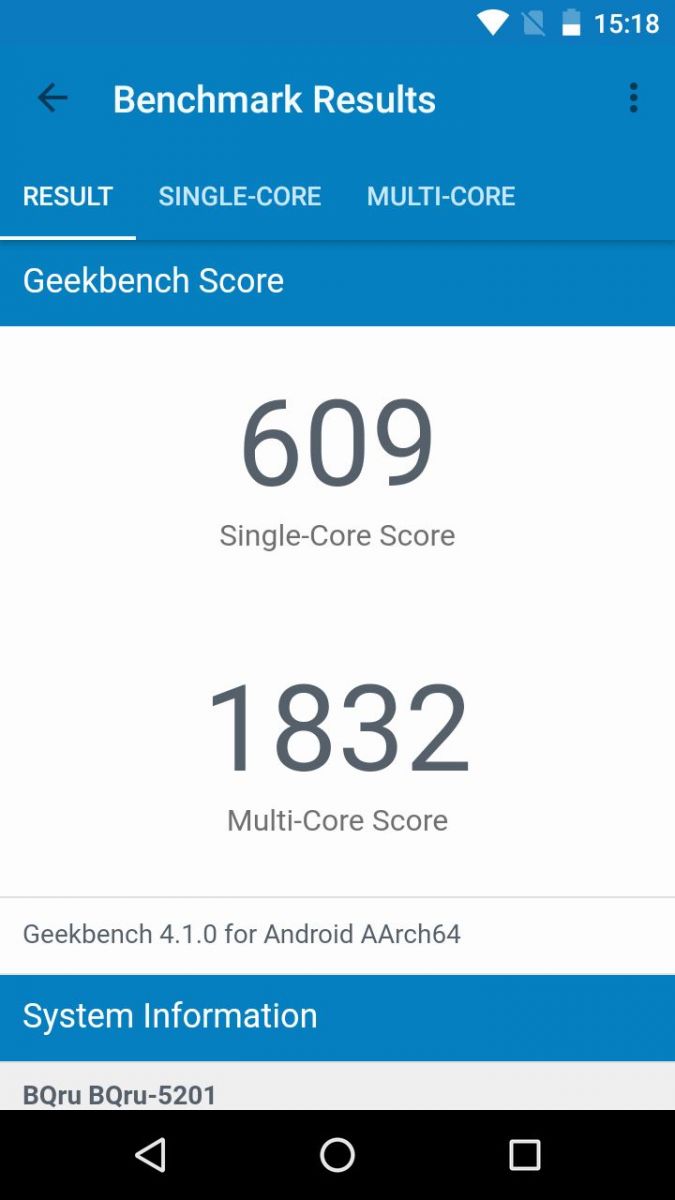 Geekbench 4: BQ-5201 Space