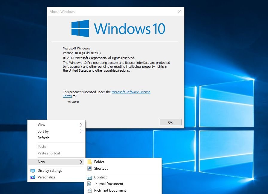 windows 10 version 1507
