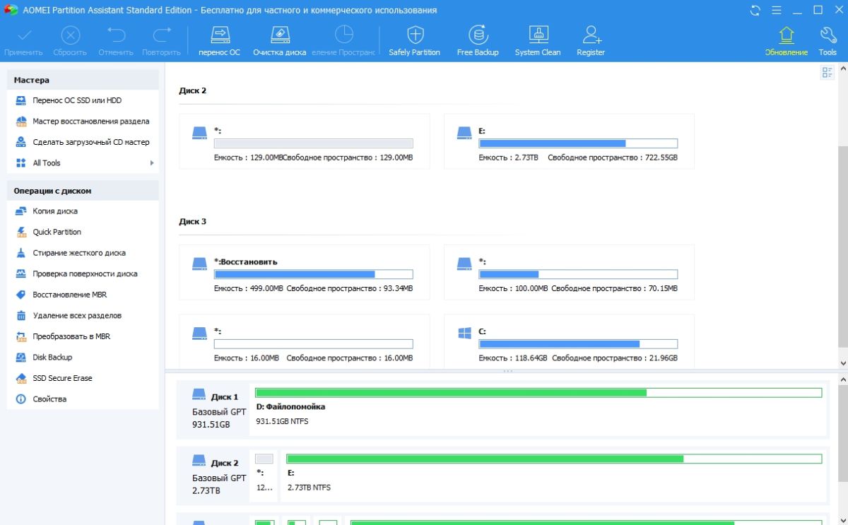 Каким образом операционная система сможет работать с жесткими дисками с разными файловыми системами