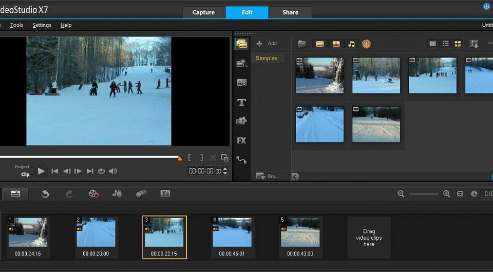 Видеомонтаж в Corel VideoStudio Pro: размещаем клипы на дорожках