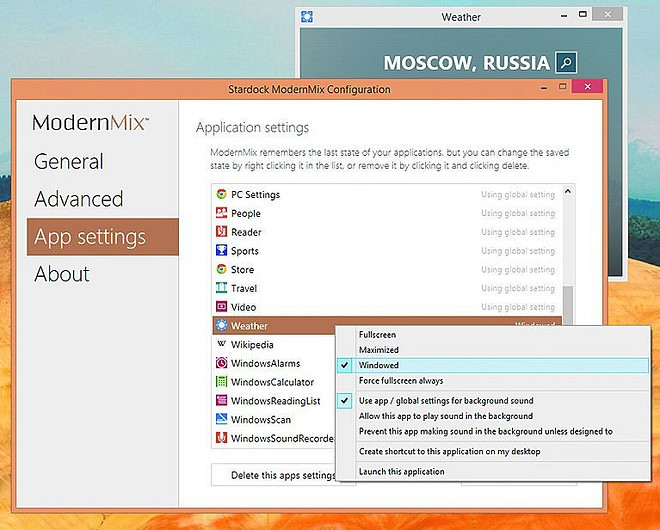 Запуск приложений для Windows 8 в окне