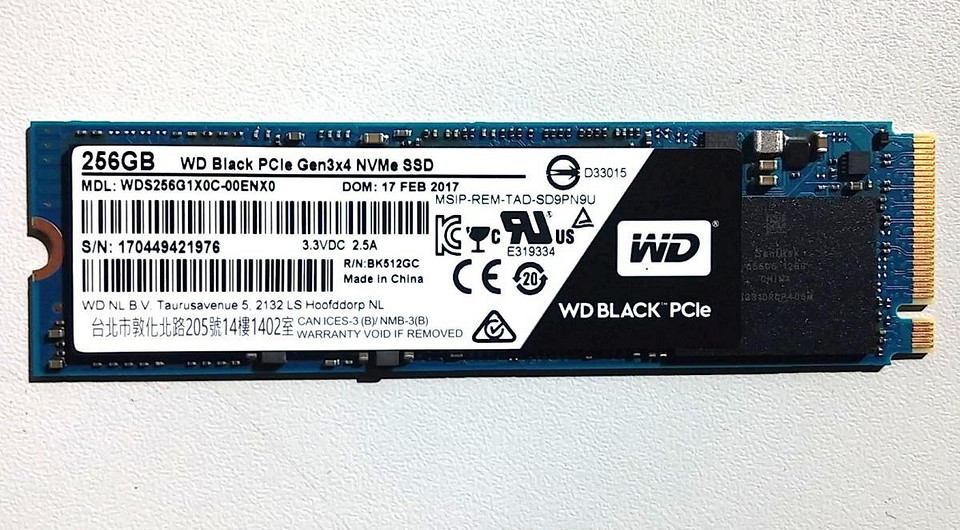 Мини-тест SSD Western Digital Black PCIe 256GB