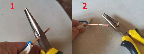 Зачистка кабеля ножом для снятия изоляции с пяткой и без нее