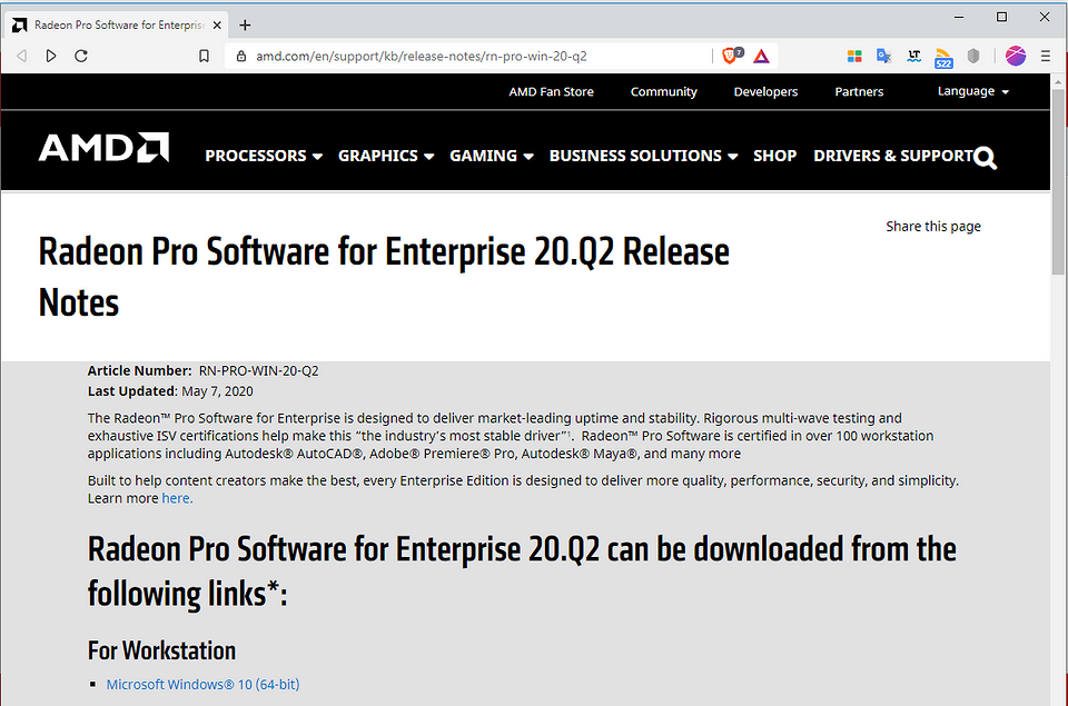 AMD выпустила драйвер, исправляющий работу видеокарт Radeon Pro и FirePro в SOLIDWORKS
