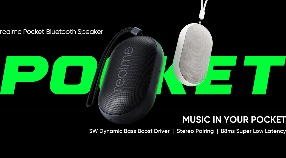 Беспроводная колонка с защитой от воды Realme Pocket оценена дешевле 1500 рублей