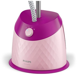 Самый доступный напольный отпариватель в нашей подборке - он стоит 4800 рублей. Модель от Philips отличается ярким дизайном с розовыми вставками. Такой впишется далеко не в каждый интерье...