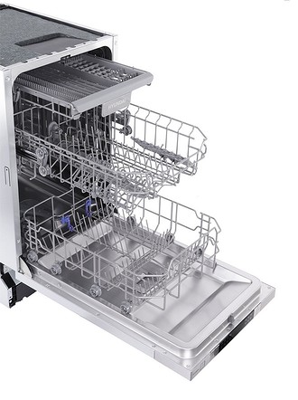 Одна из недорогих встраиваемых посудомочных машин шириной 45 см. Она же - самая продвинутая в ассортименте Hyundai. В комплект входят три корзины: одна для тарелок и кастрюль, вторая — дл...