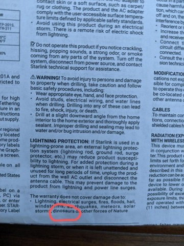 Гарантия на Starlink от SpaceX слетит в случае атаки динозавров — и это не шутка