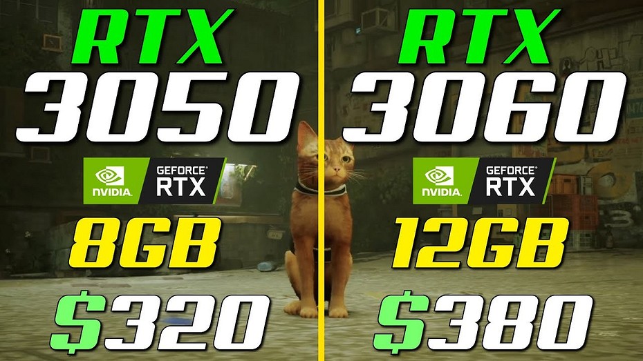 GeForce RTX 3050 сравнили с GeForce RTX 3060 в современных играх