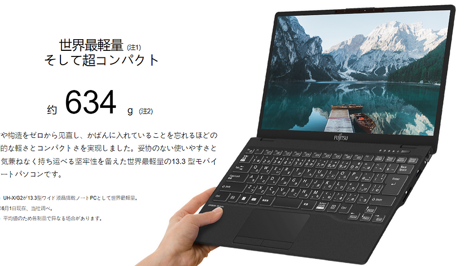 Представлен самый легкий ноутбук в истории Fujitsu Lifebook WU-X/G2, который весит всего 634 г
