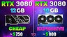 Самую дешевую GeForce RTX 3080 12 ГБ сравнили с самой дорогой GeForce RTX 3080 10 ГБ в 10 ААА-играх