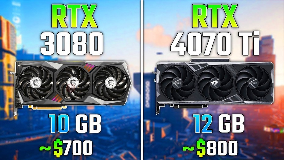 Эксперт сравнил видеокарты GeForce RTX 4070 Ti и GeForce RTX 3080 в современных играх в 4K  велика ли разница