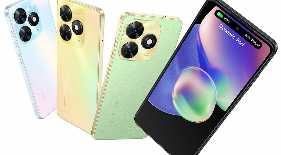 Представлен яркий бюджетный смартфон TECNO Spark 20C