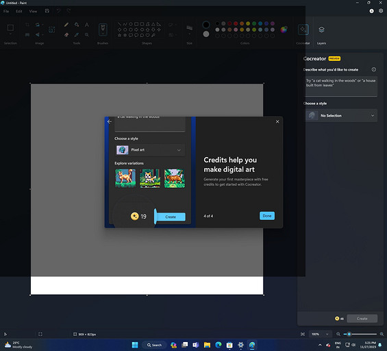 В Paint для Windows 11 добавили ИИ-генератор изображений на базе нейросети DALL-E 3