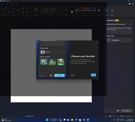В Paint для Windows 11 добавили ИИ-генератор изображений на базе нейросети DALL-E 3