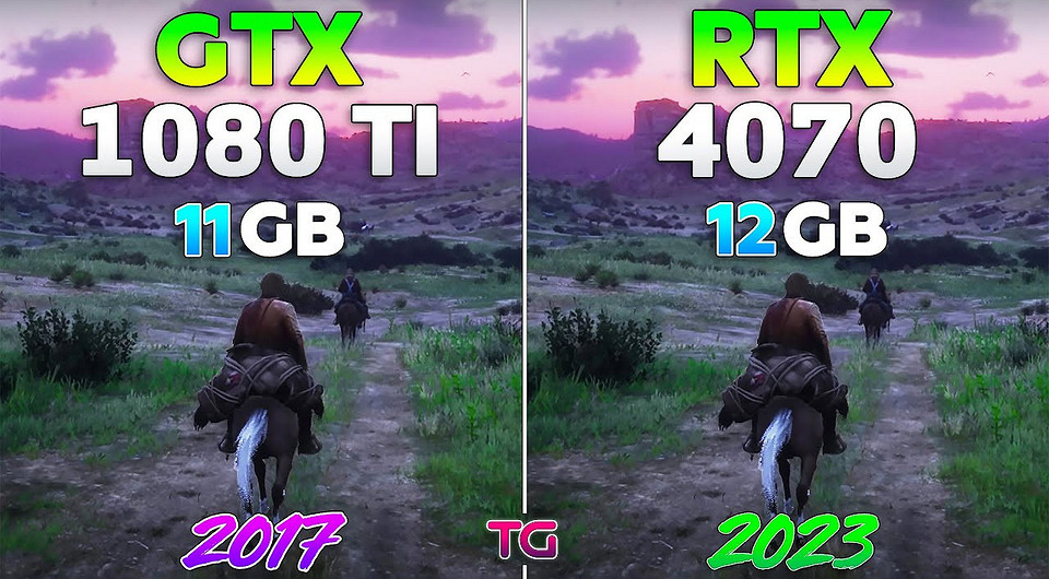 Видеокарты GeForce GTX 1080 Ti и GeForce RTX 4070 сравнили в 10 играх