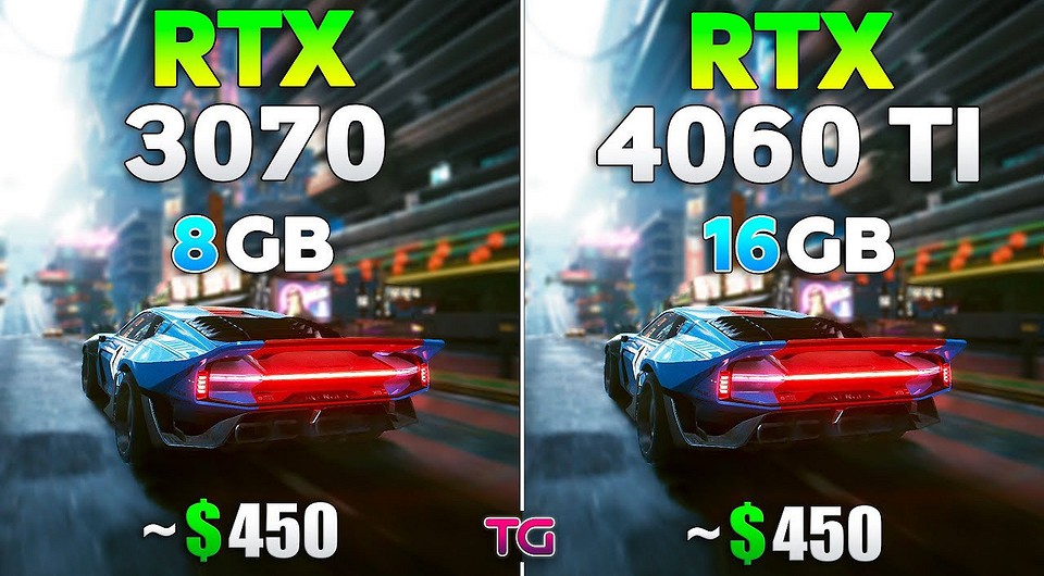 Эксперт сравнил видеокарты GeForce RTX 4060 Ti 16 ГБ и GeForce RTX 3070 в 10 играх в 2K