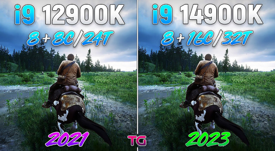 Процессоры Intel Core i9-12900K и Intel Core i9-14900K сравнили в 8 играх