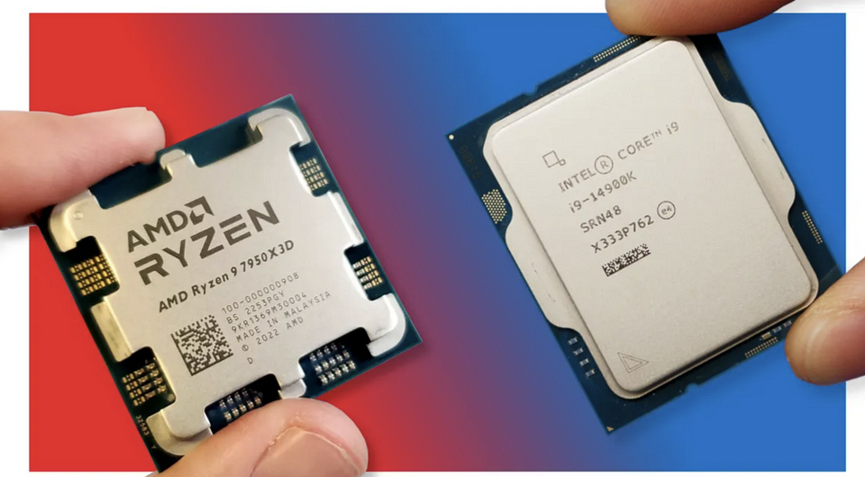 Самые мощные современные процессоры Intel и AMD, Core i9-14900K и Ryzen 9 7950X3D, сравнили в популярных играх
