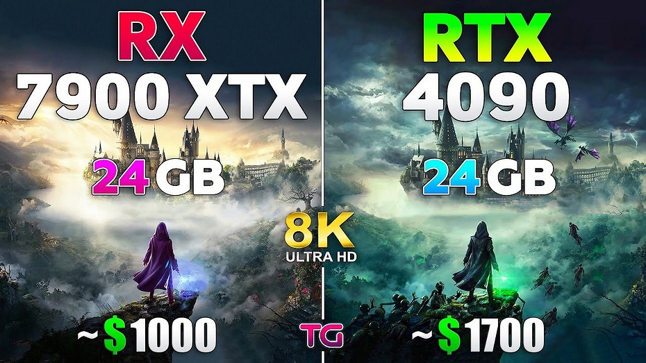 Безумное сравнение GeForce RTX 4090 и Radeon RX 7900 XTX в 8K  лучшие видеокарты от NVIDIA и AMD проверили в 8 играх на пределе возможностей