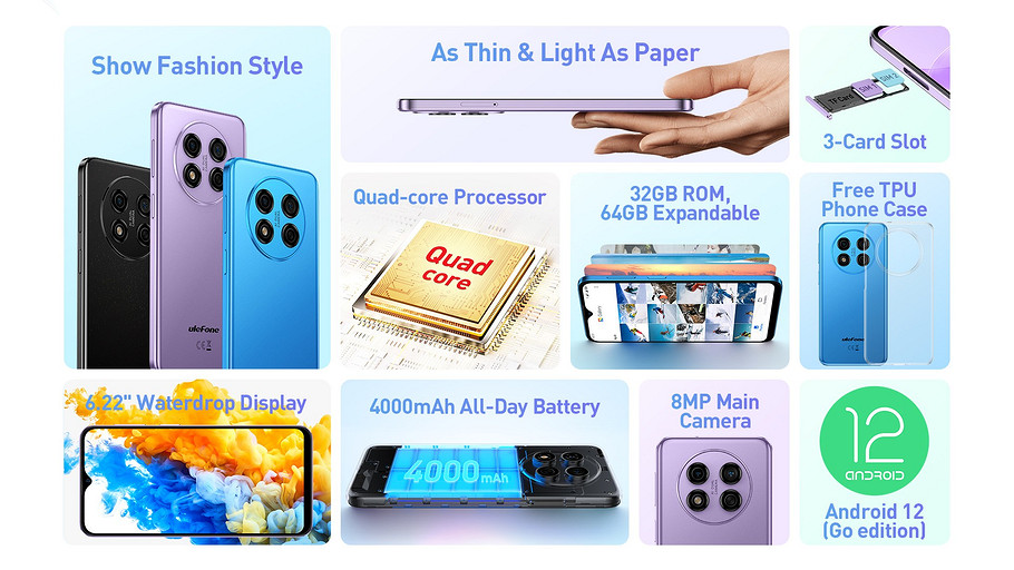 Представлен стильный, тонкий и яркий доступный смартфон Ulefone Note 15 за $89