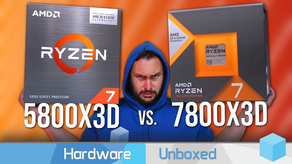 Эксперты Hardware Unboxed сравнили процессоры Ryzen 7 7800X3D и Ryzen 7 5800X3D в ААА-играх  стоит ли переплачивать