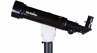 Примером можно назвать напольную модель Sky-Watcher SolarQuest, оснащенную объективом с диаметром 7 см и фокусным расстоянием 50 см. В таком телескопе отсутствует искатель (он заменен авт...
