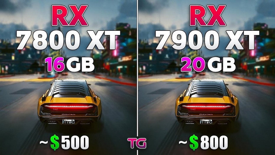 Эксперт сравнил видеокарты Radeon RX 7800 XT и Radeon RX 7900 XT в 9 играх