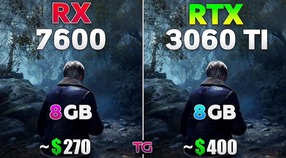 Эксперт сравнил видеокарты Radeon RX 7600 и GeForce RTX 3060 Ti в 10 играх в 2024 году