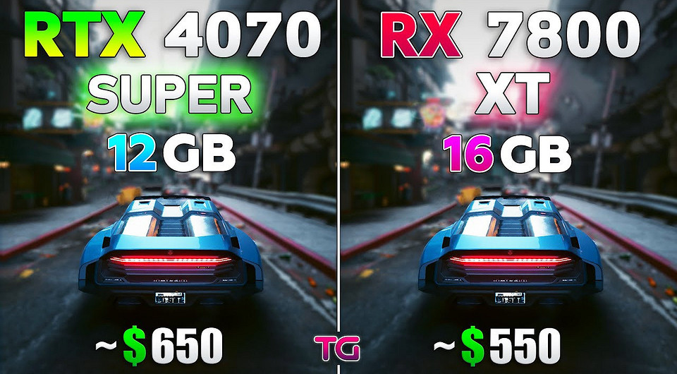 Свежую видеокарту GeForce RTX 4070 SUPER сравнили с прямым конкурентом Radeon RX 7800 XT в 10 играх