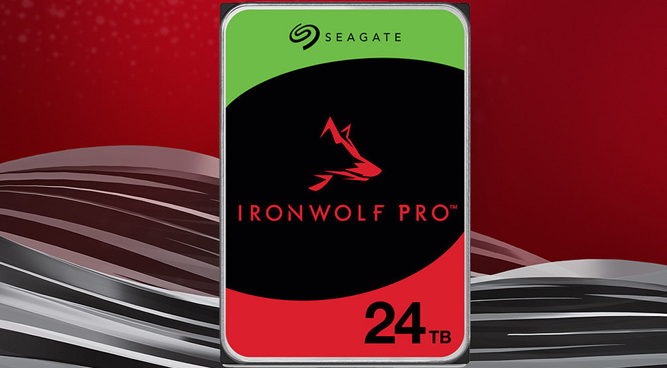 Seagate представила жесткие диски IronWolf Pro объёмом 24 ТБ для систем NAS