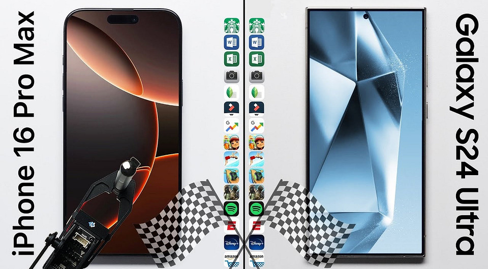 Суперфлагманы iPhone 16 Pro Max и Samsung Galaxy S24 Ultra сравнили по скорости работы