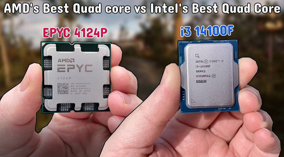 Неожиданный тест! Серверный процессор AMD EPYC 4124P сравнили с Intel Core i3-14100F в играх